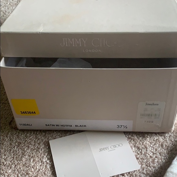 $1385 JIMMY CHOO “THE DALI Swarovski Jewel Platform Satin Peep Heels 37.5 NWT - Picture 14 of 16